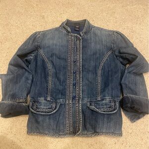 GAP Darling Dark Blue Denim Jacket Size 2, buttons in front